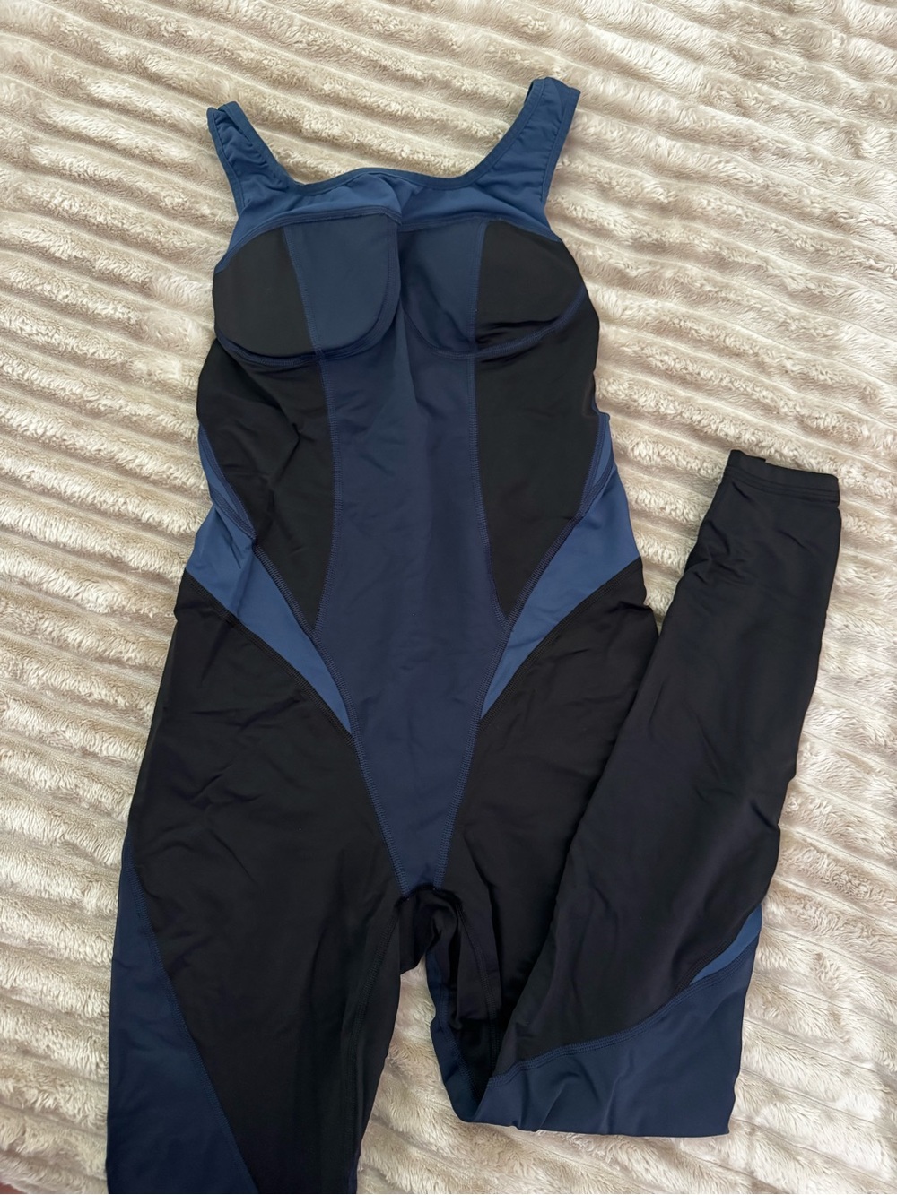MICHI Navy and Black Sculpting Jumpsuit